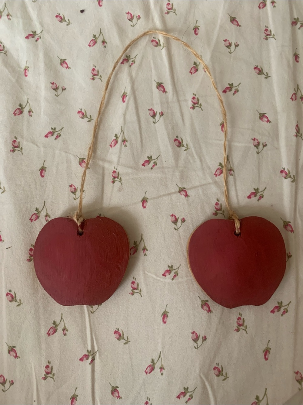 Cottagecore Vintage Farmhouse 80s 90s Wooden Apple Decoration